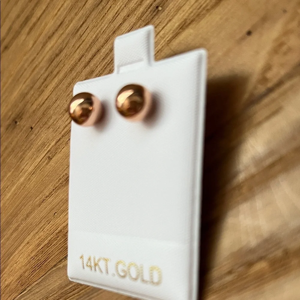 Authentic 14KT Rose Gold Ball Earrings - Picture 4 of 7